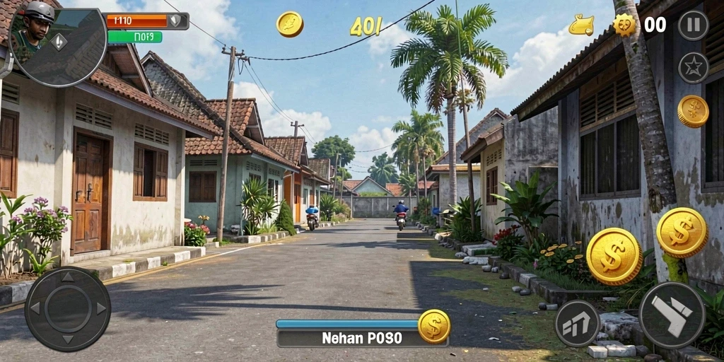 Screenshot menunjukkan tampilan awal gameplay COO77 yang menarik.